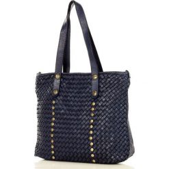 MARCO MAZZINI Torebka shopper bag skórzana old pelle lavata granatowa. Torby damskie na zakupy MAZZINI, w paski, ze skóry, biznesowe. W wyprzedaży za 499,00 zł.