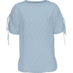 Tunika ze sznurowaniem bonprix pudrowy niebieski - czarny w kropki. Czarne tuniki damskie marki bonprix, z dzianiny, ze sznurowanym dekoltem. Za 37,99 zł.