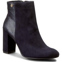 Botki NESSI - 914/N Granat 19/Granat L. Niebieskie buty zimowe damskie Nessi, ze skóry, na obcasie. W wyprzedaży za 249,00 zł.