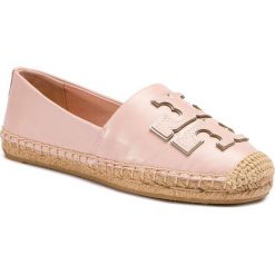 Espadryle TORY BURCH - Ines Espadrille 52035 Sea Shell Pink/ Silver 652. Różowe espadryle damskie Tory Burch, z aplikacjami, ze skóry, bez obcasa. Za 969,00 zł.