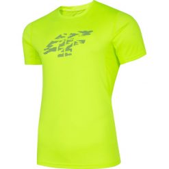 Koszulka do biegania męska TSMF204 - soczysta zieleń neon. Żółte koszulki sportowe męskie marki 4f, m, z dzianiny. Za 79,99 zł.