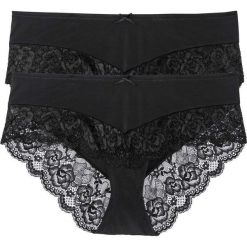 Figi "panty" (2 pary) bonprix czarny. Czarne panty damskie bonprix. Za 49,98 zł.