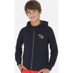 Mayoral - Bluza dziecięca 128-172 cm. Niebieskie bluzy chłopięce Mayoral, z aplikacjami, z elastanu, bez rękawów, z kapturem. Za 156,90 zł.