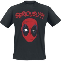 Deadpool Seriously?! T-Shirt czarny. Czarne t-shirty męskie z nadrukiem marki Deadpool, m, z okrągłym kołnierzem. Za 74,90 zł.