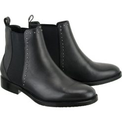 BIG STAR BB274611 czarny, botki damskie. Czarne botki damskie BIG STAR, ze skóry, eleganckie, bez obcasa, na obcasie, bez zapięcia. Za 299,90 zł.