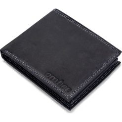 PORTFEL MĘSKI SKÓRZANY A092 - CZARNY. Czarne portfele męskie Ombre Clothing, z materiału. Za 59,00 zł.