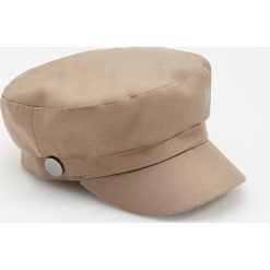 Czapka fidelka z wiskozy i lnu - Khaki. Brązowe czapki damskie Reserved, bez wzorów, z wiskozy. Za 49,99 zł.