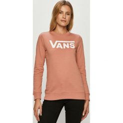 Vans - Bluza bawełniana. Różowe bluzy damskie Vans, s, z nadrukiem, z bawełny, z długim rękawem, długie, bez kaptura. Za 259,90 zł.