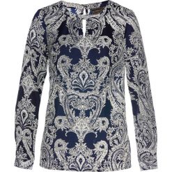Tunika z nadrukiem "paisley" bonprix ciemnoniebiesko-biel wełny z nadrukiem. Niebieskie tuniki damskie bonprix, z nadrukiem, z wełny. Za 69,99 zł.