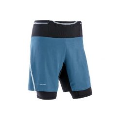Spodenki comfort z krótkimi legginsami do trailu męskie. Szare spodenki i szorty męskie EVADICT, xl, bez wzorów, z elastanu, krótkie. Za 99,99 zł.
