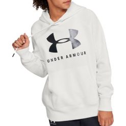 Under Armour Rival Fleece Sportstyle Graphic Hoodie 1348550-112. Białe bluzy damskie s, z bawełny. W wyprzedaży za 179,99 zł.