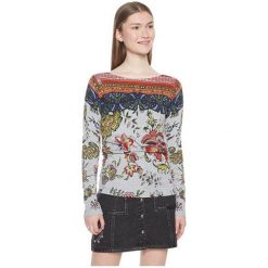 Desigual Damski Sweter Jers Chintz Griz Vigore Claro 18wwjfce 2042 (Rozmiar L). Szare swetry klasyczne damskie marki Desigual, l. W wyprzedaży za 256,00 zł.