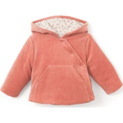 Swetry dziewczęce: Welurowy sweter z kapturem 0 – 24 m-cy Oeko Tex