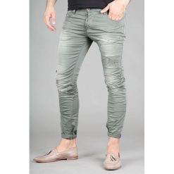 Khaki Spodnie MS4054. Brązowe jeansy męskie Fasardi, m, bez wzorów. Za 119,20 zł.
