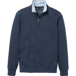 Bluza z zamkiem bonprix ciemnoniebieski melanż. Niebieskie bluzy męskie marki bonprix, s, bez wzorów, ze stójką, bez rękawów, bez kaptura. Za 74,99 zł.