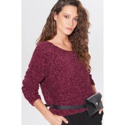 Szenilowy sweter oversize - Fioletowy. Fioletowe swetry damskie Mohito, s, bez wzorów, bez rękawów, bez kaptura. W wyprzedaży za 59,99 zł.