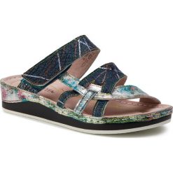 Klapki LAURA VITA - Brcuelo 059 SL150420-5D Jeans. Niebieskie klapki damskie LAURA VITA, bez wzorów, z jeansu, bez obcasa. W wyprzedaży za 219,00 zł.