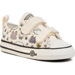 Trampki CONVERSE - Ctas 2V Ox 767899C Vintage White/Moonstone Violet. Białe trampki dziewczęce Converse, bez wzorów, z gumy, na rzepy. Za 179,00 zł.