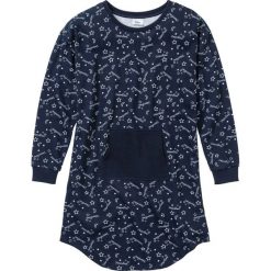 Koszula nocna z dzianiny dresowej bonprix ciemnoniebieski z nadrukiem. Niebieskie koszule nocne damskie bonprix, z nadrukiem, z dzianiny, z okrągłym kołnierzem. Za 64,99 zł.