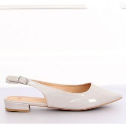 Baleriny z odkrytą piętą szare LL-178 Grey. Szare baleriny damskie ButyModne, bez wzorów, ze skóry ekologicznej, eleganckie, bez obcasa. Za 75,19 zł.