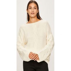 Answear - Sweter. Białe swetry damskie ANSWEAR, s, bez wzorów, z wełny, bez rękawów, bez kaptura. W wyprzedaży za 89,90 zł.