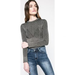 Answear - Sweter. Czarne swetry damskie ANSWEAR, s, bez wzorów, z elastanu, z krótkim rękawem, krótkie, bez kaptura. W wyprzedaży za 59,90 zł.