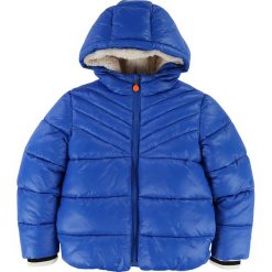 Kurtka zimowa w kolorze niebieskim. Niebieskie kurtki niemowlęce Billieblush & Billybandit, bez wzorów, bez kaptura. W wyprzedaży za 155,95 zł.