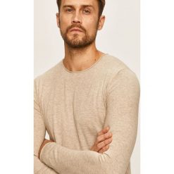 Selected - Sweter. Brązowe swetry męskie Selected, s, bez wzorów, z jedwabiu, z okrągłym kołnierzem, bez kaptura. W wyprzedaży za 129,90 zł.
