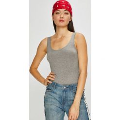 Diesel - Top. Szare bluzki damskie marki Diesel, s, z elastanu, casualowe, z okrągłym kołnierzem, bez rękawów. W wyprzedaży za 99,90 zł.