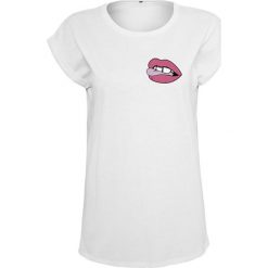 T-shirt w kolorze białym. Białe t-shirty damskie Urban Classics, l, z okrągłym kołnierzem. W wyprzedaży za 39,95 zł.
