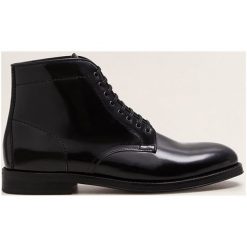 Mango Man - Półbuty Charlie. Czarne buty wizytowe męskie marki Mango Man, z bawełny, z okrągłym noskiem, na sznurówki. W wyprzedaży za 224,90 zł.
