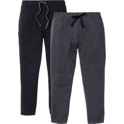 Spodnie dresowe (2 pary) bonprix czarny + antracytowy melanż. Czarne spodnie męskie bonprix, s, bez wzorów, z dresówki. Za 109,98 zł.
