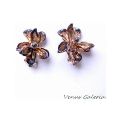 Brązowe magnolie - klipsy srebrne. Szare klipsy damskie VENUS GALERIA, srebrne. Za 169,00 zł.