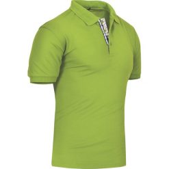 Koszulka polo męska slim seledynowa Recea. Zielone koszulki męskie Recea, xl, bez wzorów, z bawełny, biznesowe, polo, z krótkim rękawem, krótkie. W wyprzedaży za 9,99 zł.