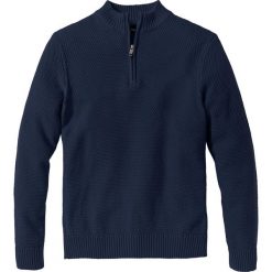 Golfy męskie: Sweter ze stójką Regular Fit bonprix ciemnoniebieski