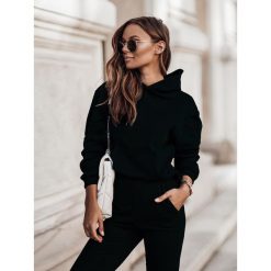 Czarny Damski Dres z Kapturem. Czarne bluzki damskie ivon, s, bez wzorów, z elastanu, z kapturem, bez rękawów. Za 249,90 zł.