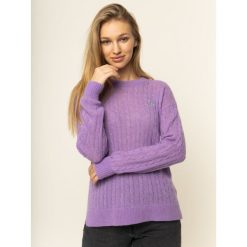 Sweter TOMMY HILFIGER Caby Cable WW0WW27011. Fioletowe swetry damskie TOMMY HILFIGER, s, bez wzorów, klasyczne, bez rękawów, bez kaptura. W wyprzedaży za 379,00 zł.