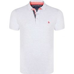 Koszulka polo w kolorze jasnoszarym. Szare koszulki męskie Giorgio di Mare, s, z haftami, z bawełny, bez rękawów. W wyprzedaży za 87,95 zł.
