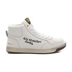 Skórzane sneakersy w kolorze białym. Białe trampki męskie U.S. Polo Assn., Gas, na sznurówki. W wyprzedaży za 329,95 zł.