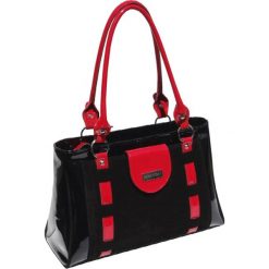 Torebki klasyczne damskie: Torebka w kolorze czarno-czerwonym – (S)38 x (W)15 x (G)22 cm