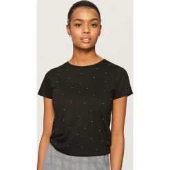 T-shirt z cekinami - Czarny. Czarne t-shirty damskie Reserved, s, bez wzorów, bez kołnierzyka. Za 39,99 zł.