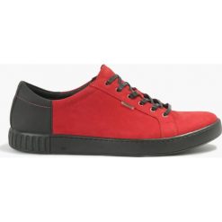 Trampki czerwone Piero. Czerwone trampki męskie Badura, bez wzorów, bez zapięcia. Za 295,99 zł.