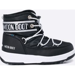 Moon Boot - Śniegowce dziecięce. Czarne śniegowce chłopięce marki Moon Boot, na zimę, na sznurówki. Za 349,90 zł.
