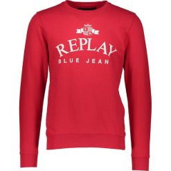 Bluza w kolorze czerwonym. Czerwone bluzy męskie Replay, xxl, z nadrukiem, z bawełny, z okrągłym kołnierzem, bez rękawów, bez kaptura. W wyprzedaży za 159,95 zł.