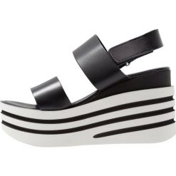 Steve Madden ADORNED Sandały na obcasie black. Czarne sandały damskie Steve Madden, z materiału, na obcasie. Za 589,00 zł.