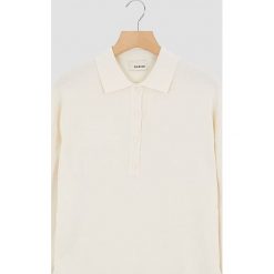 Koszulka polo w kolorze kremowym. Białe koszulki damskie Rodier, xl, z wełny, klasyczne, polo. W wyprzedaży za 209,95 zł.
