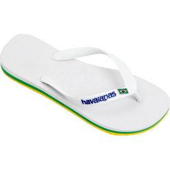 Havaianas - Japonki. Białe klapki damskie marki Havaianas, z gumy, na płaskiej podeszwie. W wyprzedaży za 79,90 zł.