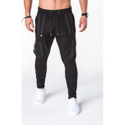 SPODNIE MĘSKIE JOGGERY P671 - CZARNE. Czarne joggery męskie Ombre Clothing. Za 89,00 zł.