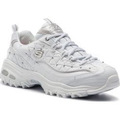 Sneakersy SKECHERS - D'lites Glamour Feels 13087/WSL White/Silver. Białe półbuty damskie Skechers, na co dzień, bez wzorów, ze skóry ekologicznej, glamour, bez obcasa, na płaskiej podeszwie, bez zapięcia. W wyprzedaży za 209,00 zł.