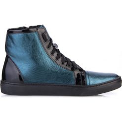 Sneakersy turkusowe metaliczne. Czarne sneakersy damskie Arturo Vicci, ze skóry. Za 149,50 zł.